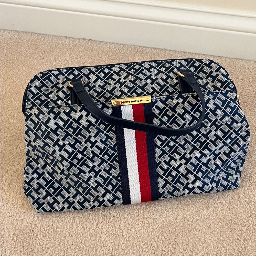 Tommy Hilfiger Navy Patterned Satchel